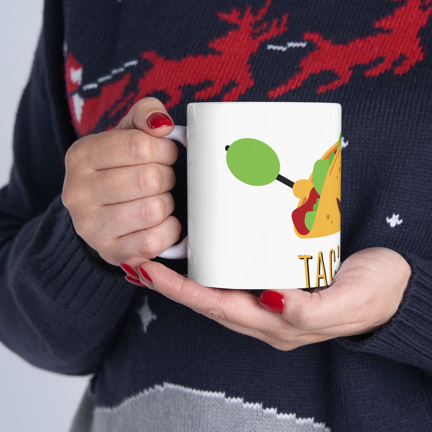 Cute Taco Ceramic Mug - Fun Kitchen Gift, Coffee Cup, Taco Lover's Mug, Foodie Mug, Unique Gift Idea