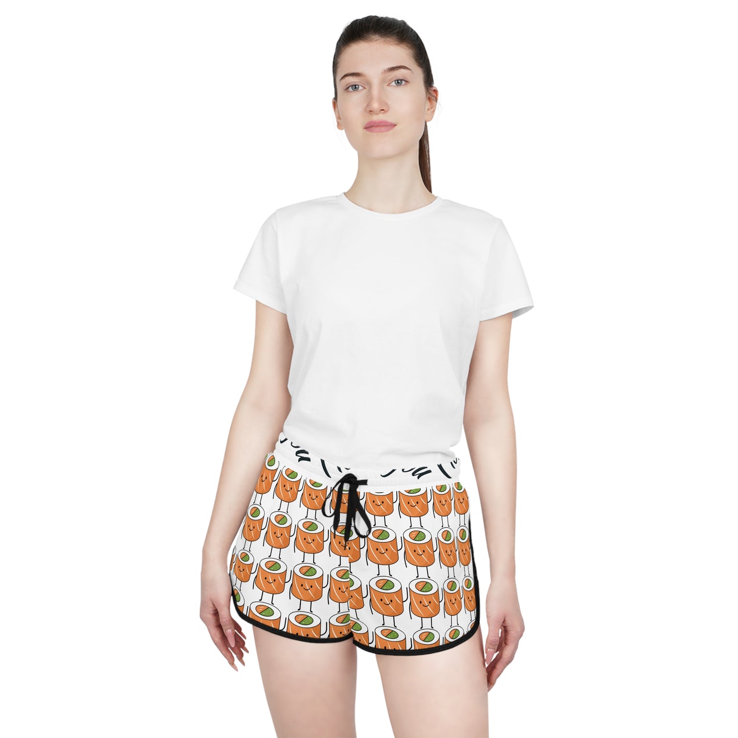 Sushi Lover's Women's Relaxed Shorts, Cute Foodie Apparel, Summer Lounge Wear, Gift for Sushi Fans, Fun Beach Shorts!