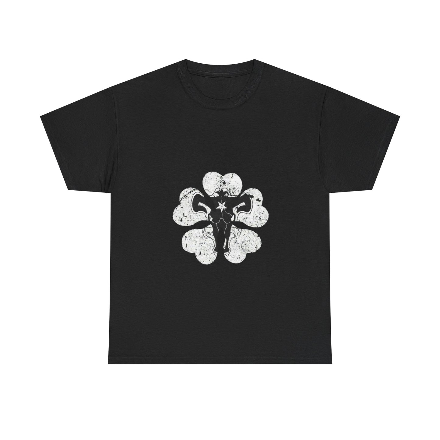 Black Elephant Floral Unisex Heavy Cotton Tee - Botanical Art, Graphic Tee, Casual Wear, Eco-Friendly Fashion, Unique Gift Idea