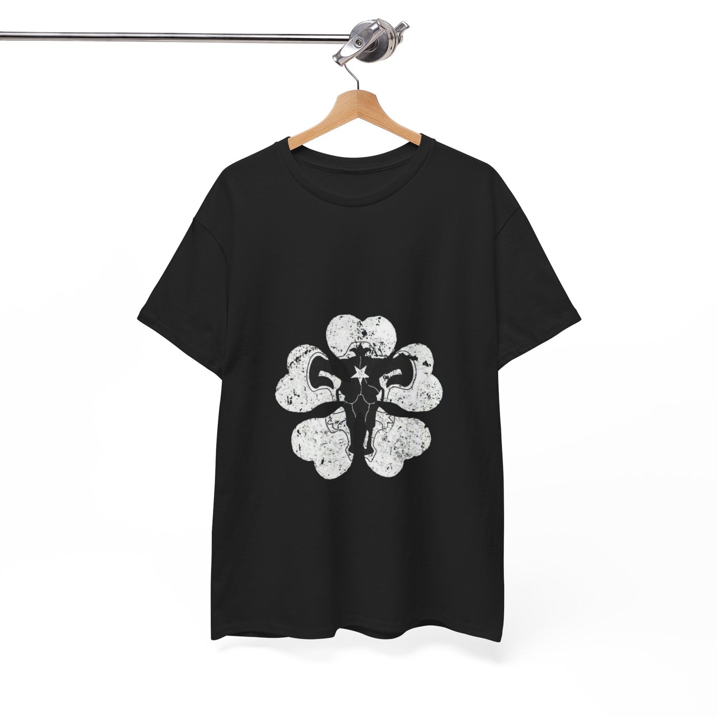 Black Elephant Floral Unisex Heavy Cotton Tee - Botanical Art, Graphic Tee, Casual Wear, Eco-Friendly Fashion, Unique Gift Idea