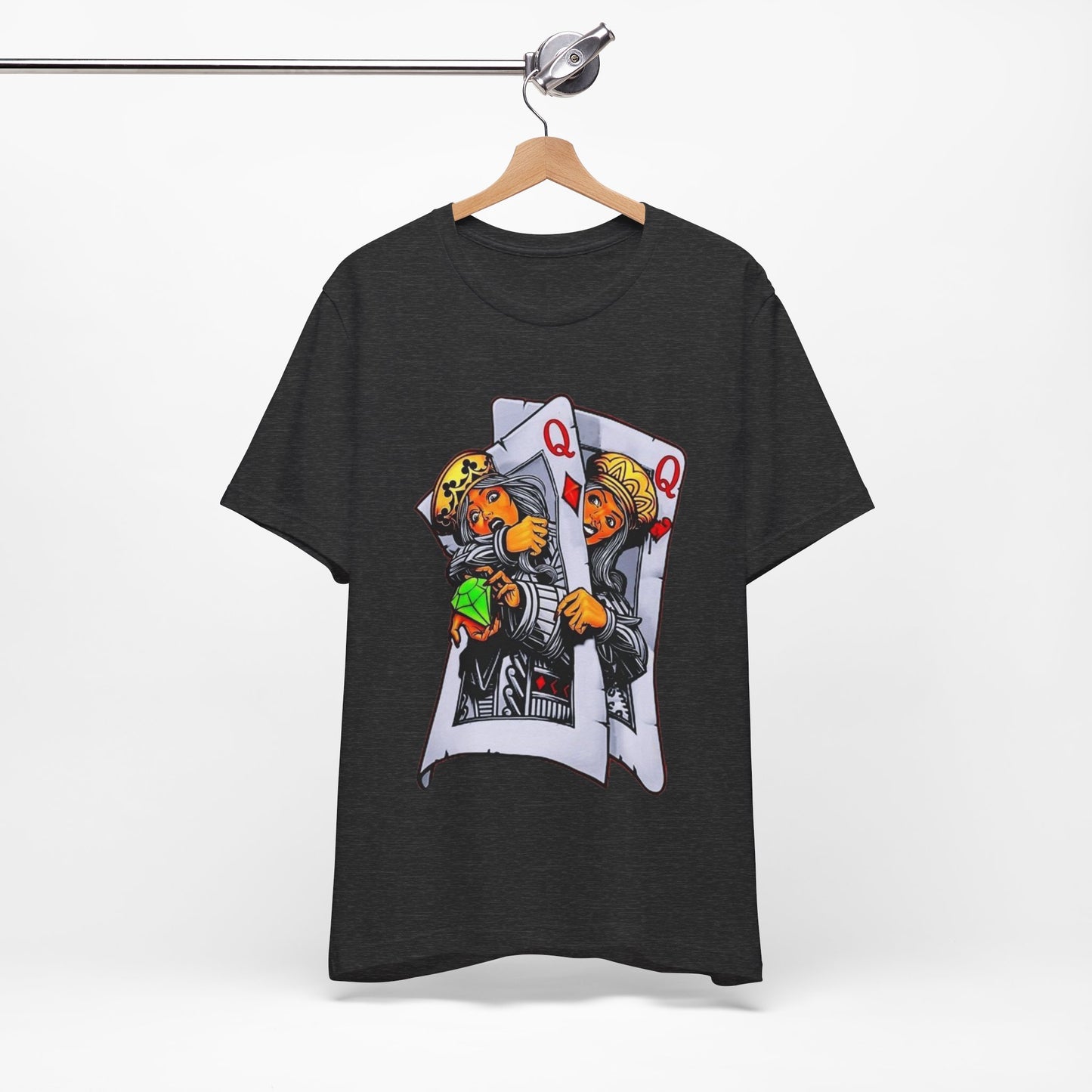 Playful King and Queen Tee, Graphic T-Shirt for Gamers, Fun Gift for Friends, Casual Wear, Unique Design, Unisex Short Sleeve