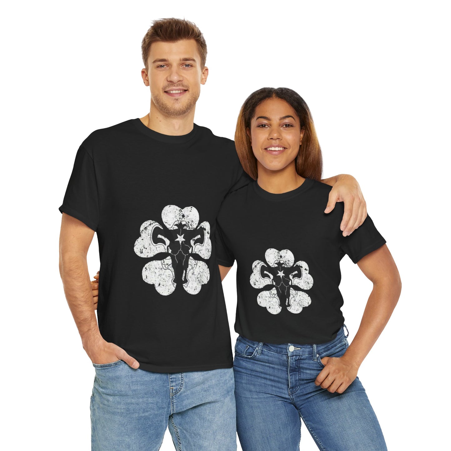 Black Elephant Floral Unisex Heavy Cotton Tee - Botanical Art, Graphic Tee, Casual Wear, Eco-Friendly Fashion, Unique Gift Idea