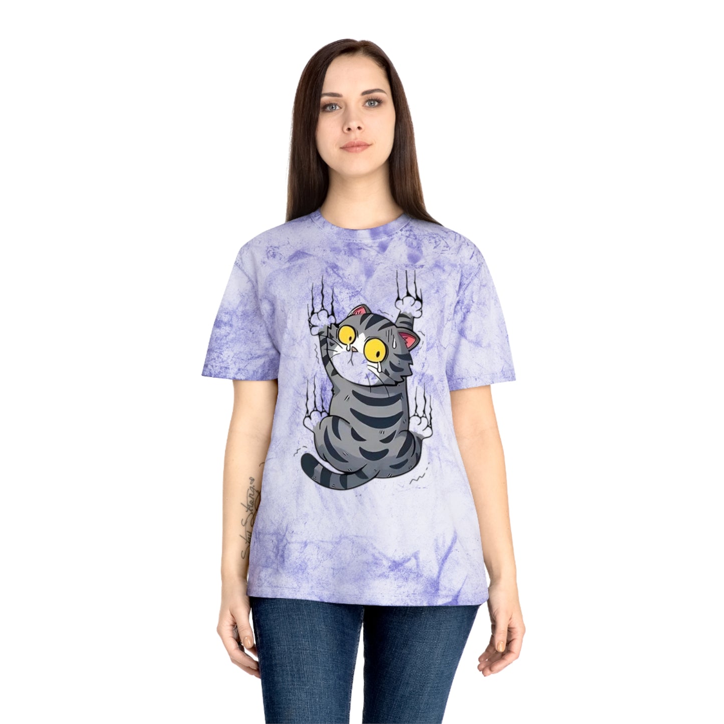 Colorful Cat Unisex Tee - Funny Cat Shirt, Cute Animal Apparel, Gift for Cat Lovers, Unique Graphic T-Shirt, Casual Wear