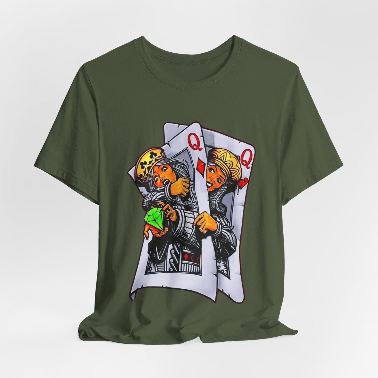 Playful King and Queen Tee, Graphic T-Shirt for Gamers, Fun Gift for Friends, Casual Wear, Unique Design, Unisex Short Sleeve