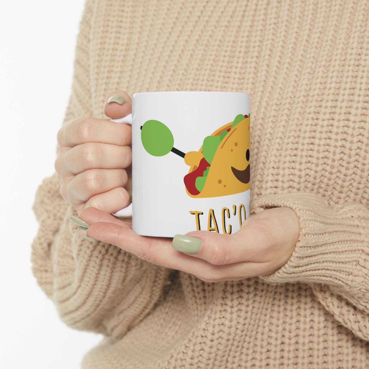 Cute Taco Ceramic Mug - Fun Kitchen Gift, Coffee Cup, Taco Lover's Mug, Foodie Mug, Unique Gift Idea