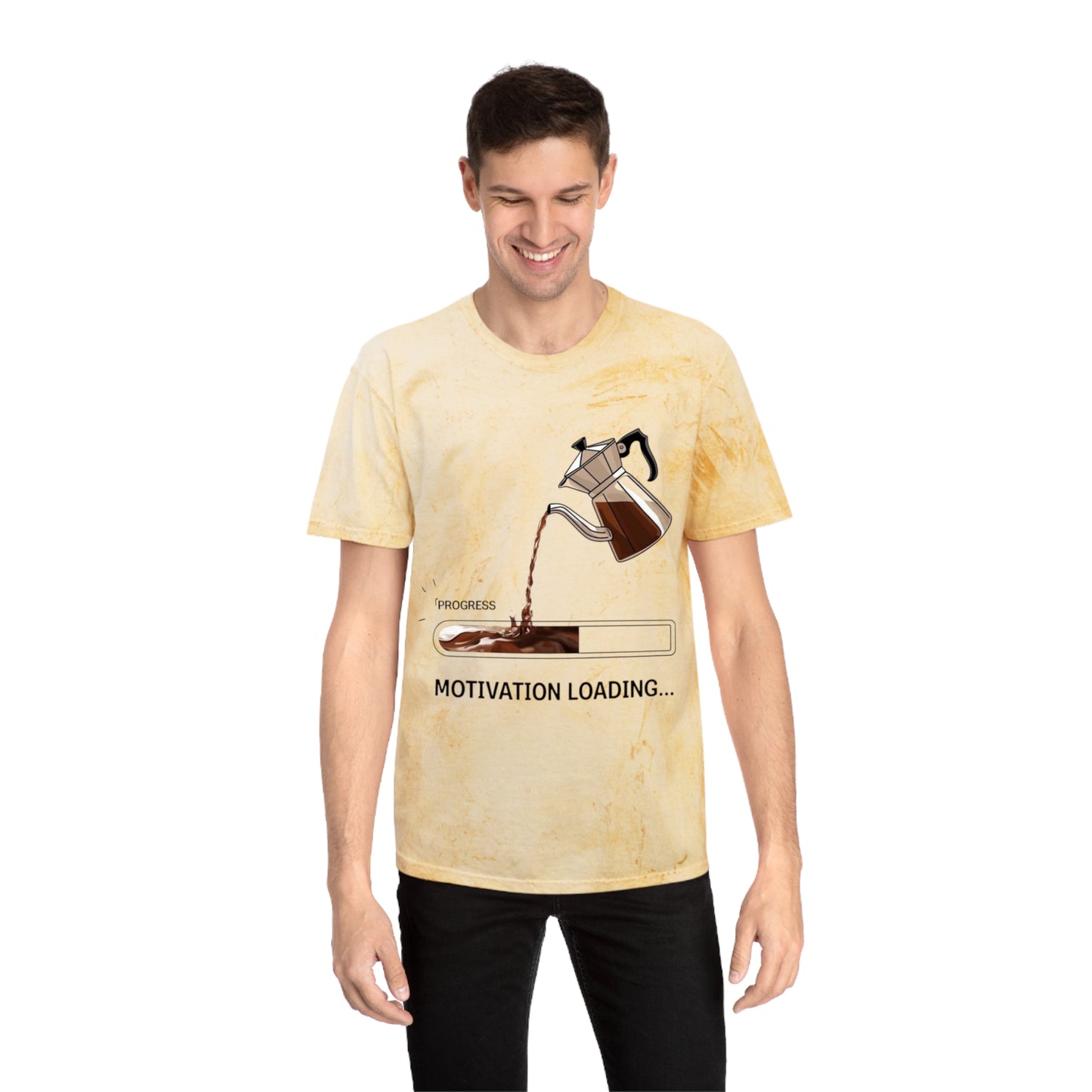 Coffee Lover's Motivation Loading T-Shirt, Unisex Tee Gift, Casual Wear, Daily Motivation Shirt, Unique Coffee Art Design, Funny Coffee Gift