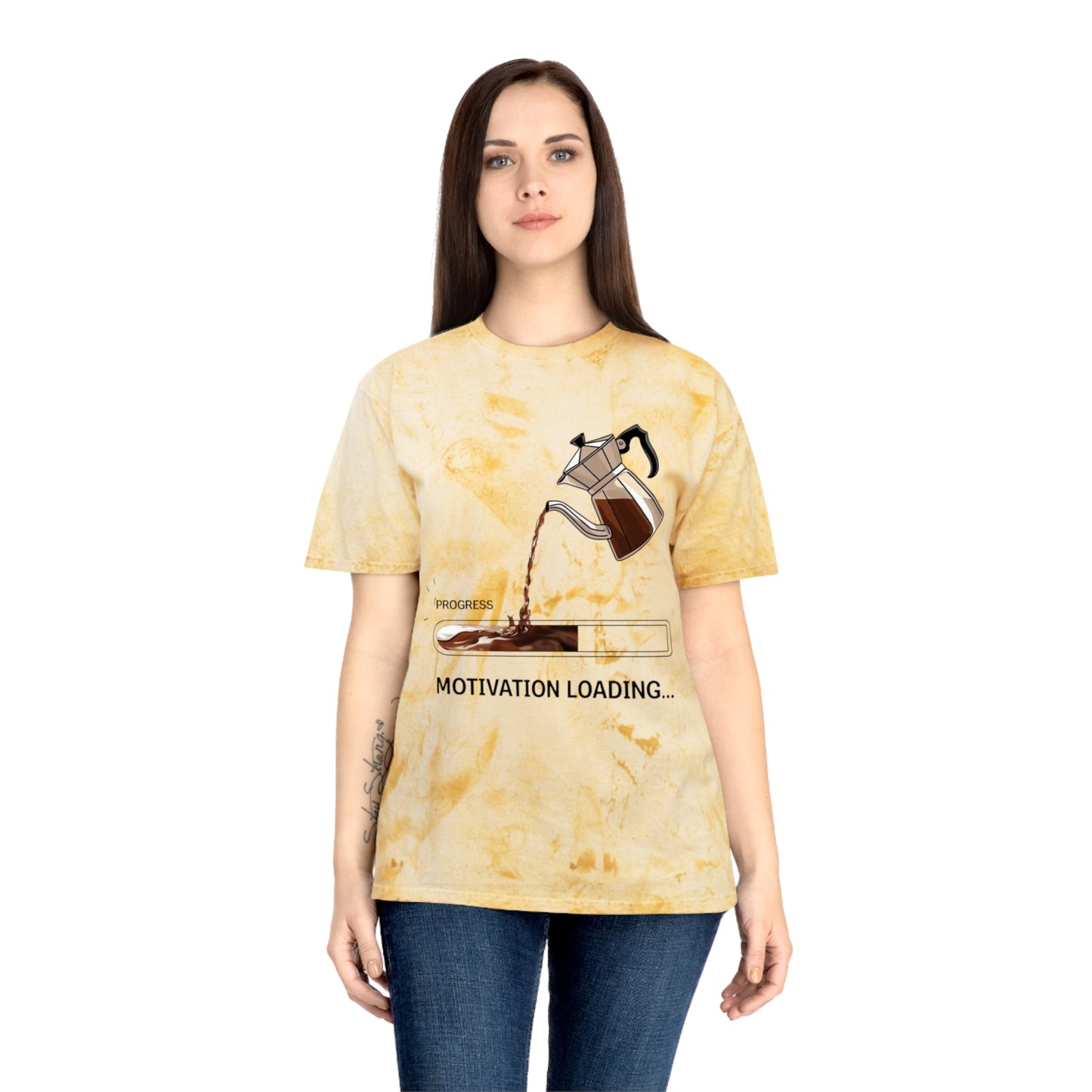 Coffee Lover's Motivation Loading T-Shirt, Unisex Tee Gift, Casual Wear, Daily Motivation Shirt, Unique Coffee Art Design, Funny Coffee Gift