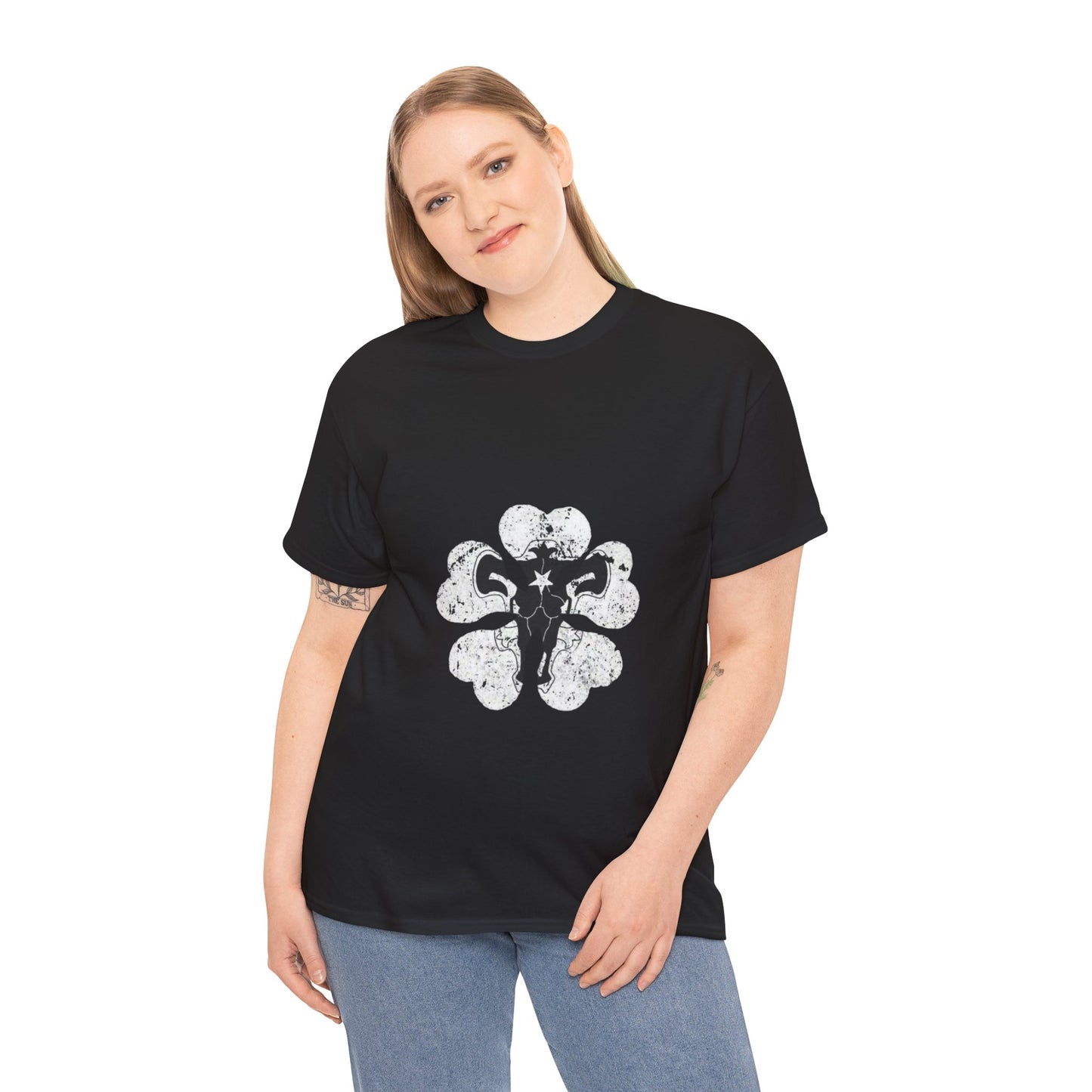Black Elephant Floral Unisex Heavy Cotton Tee - Botanical Art, Graphic Tee, Casual Wear, Eco-Friendly Fashion, Unique Gift Idea