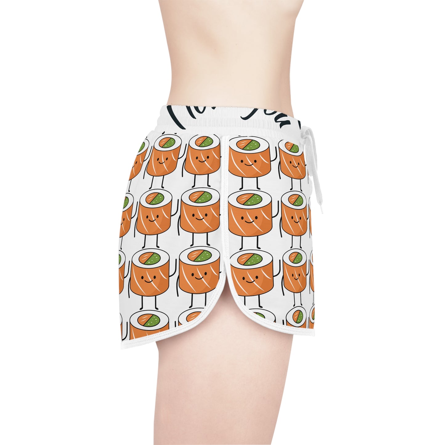 Sushi Lover's Women's Relaxed Shorts, Cute Foodie Apparel, Summer Lounge Wear, Gift for Sushi Fans, Fun Beach Shorts!