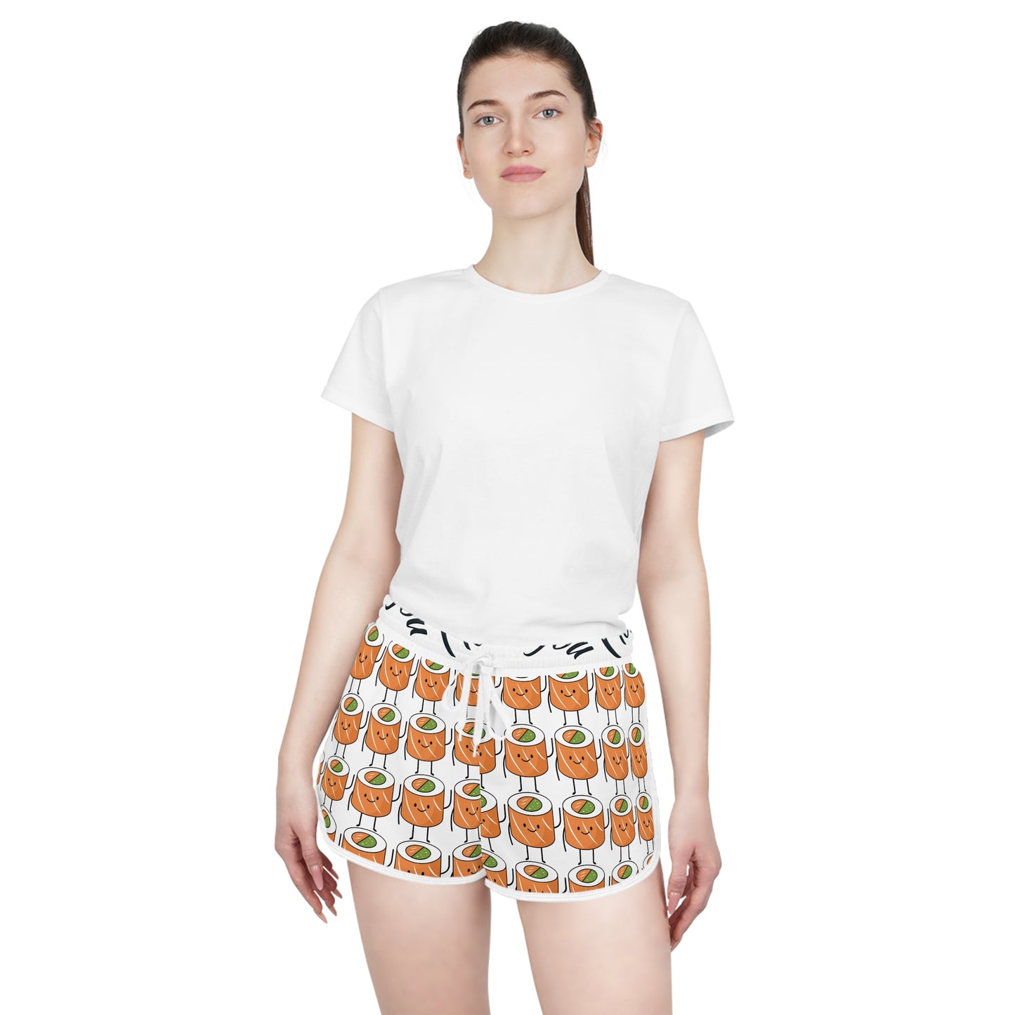 Sushi Lover's Women's Relaxed Shorts, Cute Foodie Apparel, Summer Lounge Wear, Gift for Sushi Fans, Fun Beach Shorts!