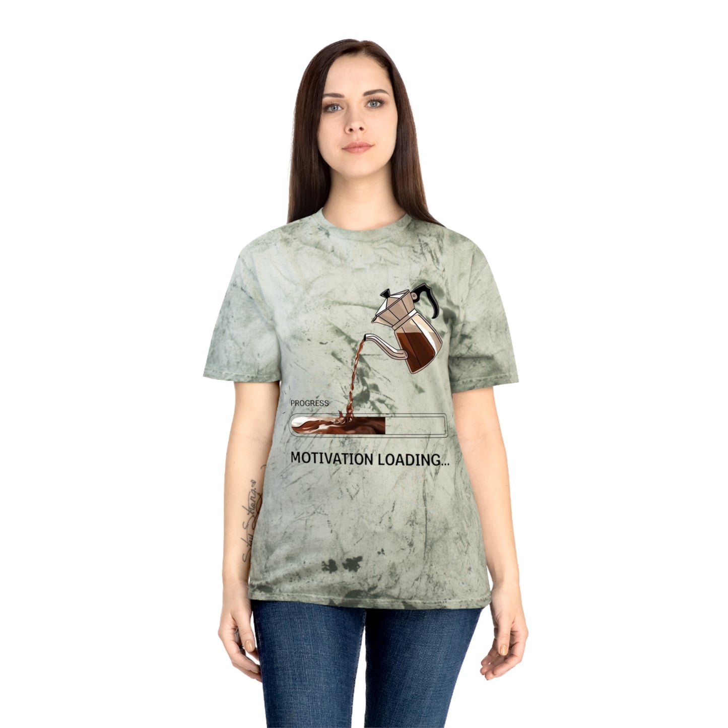 Coffee Lover's Motivation Loading T-Shirt, Unisex Tee Gift, Casual Wear, Daily Motivation Shirt, Unique Coffee Art Design, Funny Coffee Gift