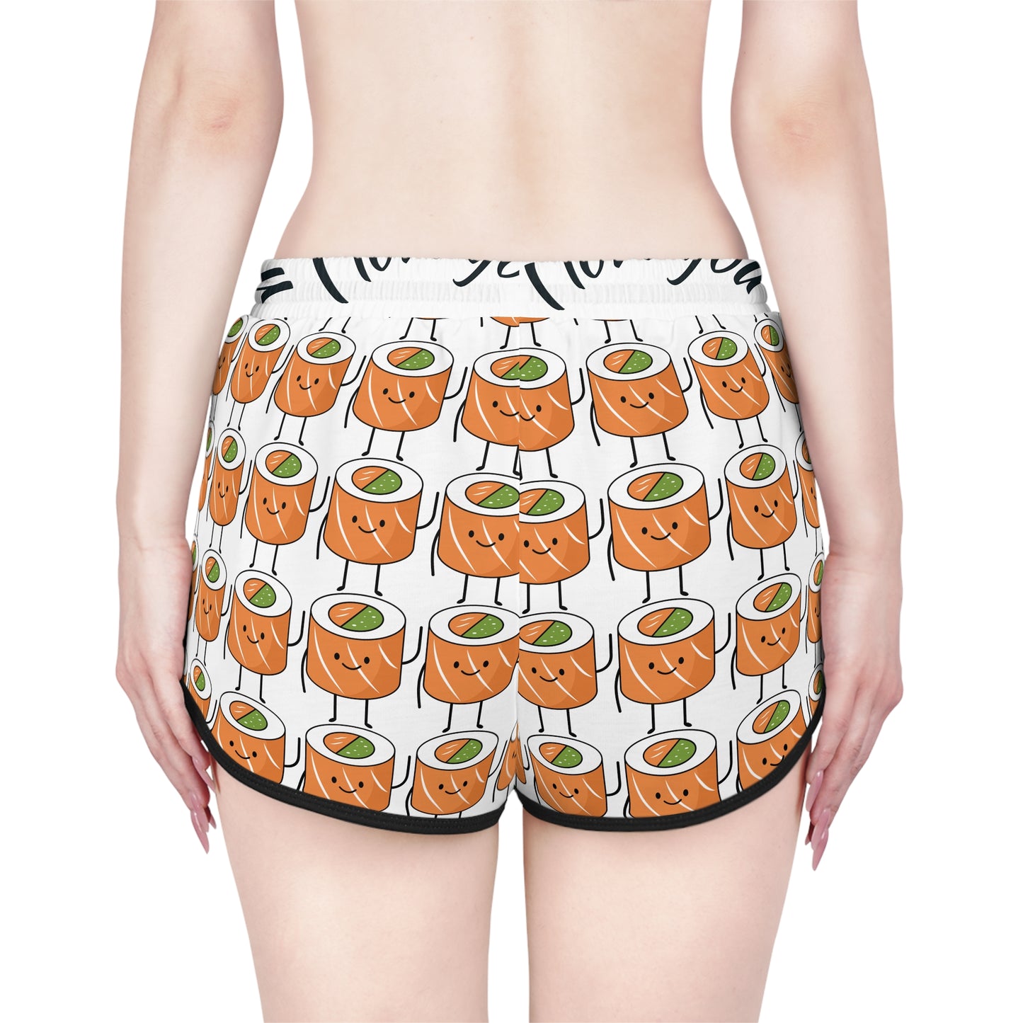 Sushi Lover's Women's Relaxed Shorts, Cute Foodie Apparel, Summer Lounge Wear, Gift for Sushi Fans, Fun Beach Shorts!