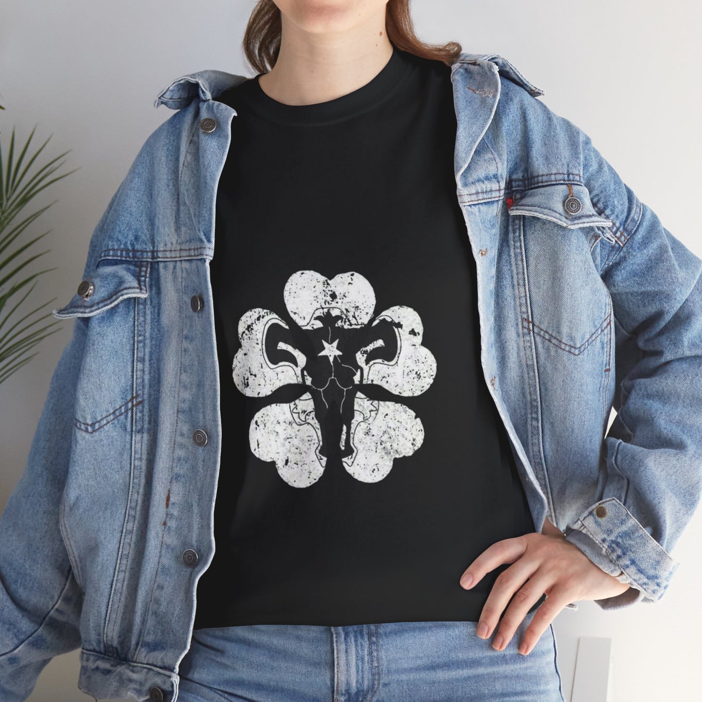Black Elephant Floral Unisex Heavy Cotton Tee - Botanical Art, Graphic Tee, Casual Wear, Eco-Friendly Fashion, Unique Gift Idea