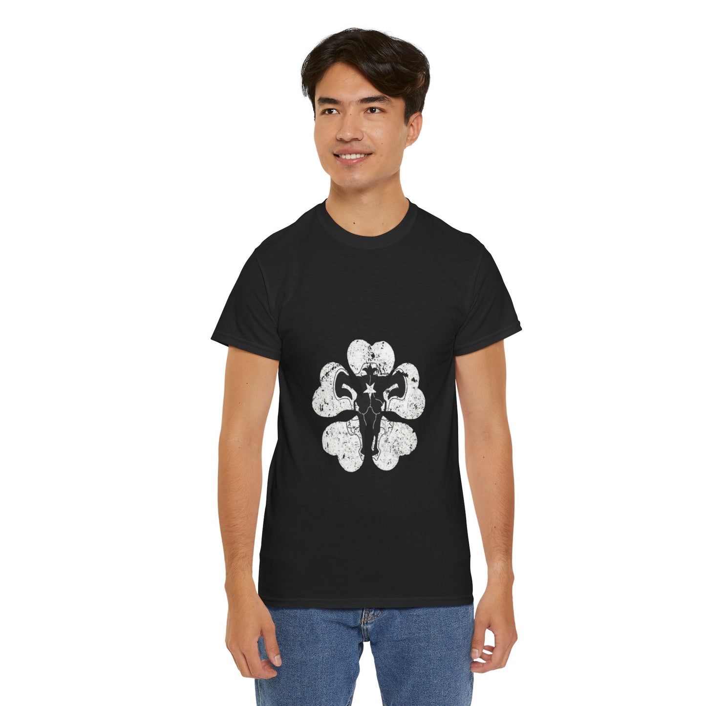 Black Elephant Floral Unisex Heavy Cotton Tee - Botanical Art, Graphic Tee, Casual Wear, Eco-Friendly Fashion, Unique Gift Idea