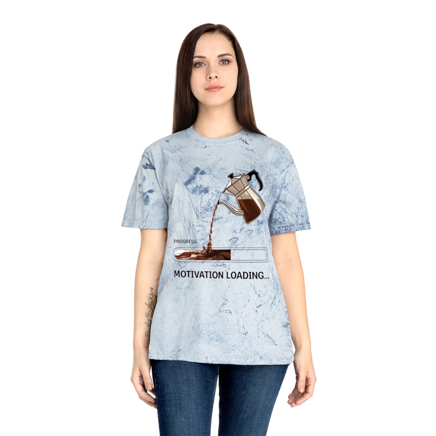 Coffee Lover's Motivation Loading T-Shirt, Unisex Tee Gift, Casual Wear, Daily Motivation Shirt, Unique Coffee Art Design, Funny Coffee Gift
