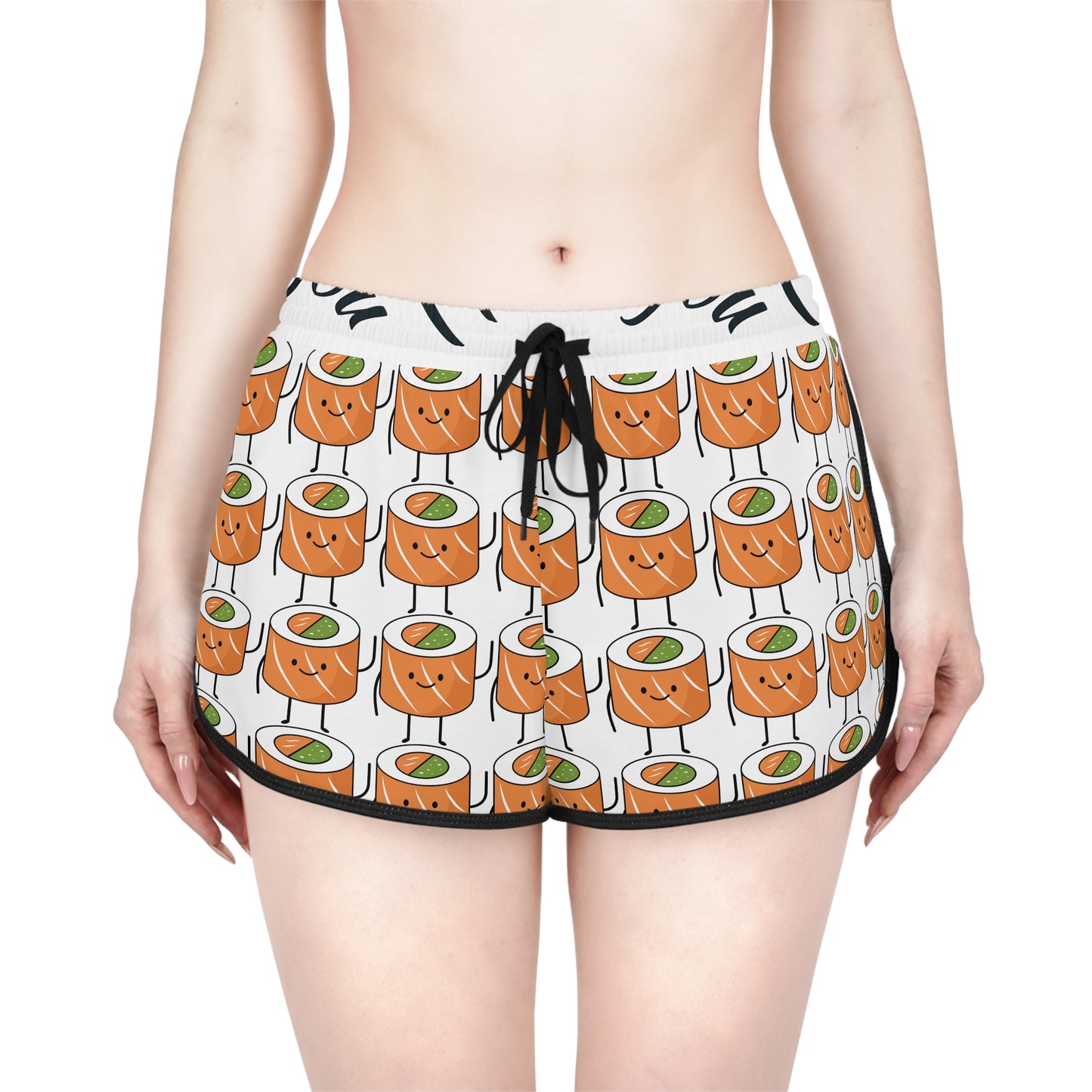 Sushi Lover's Women's Relaxed Shorts, Cute Foodie Apparel, Summer Lounge Wear, Gift for Sushi Fans, Fun Beach Shorts!