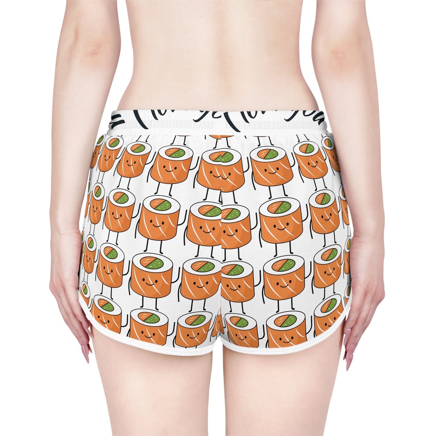 Sushi Lover's Women's Relaxed Shorts, Cute Foodie Apparel, Summer Lounge Wear, Gift for Sushi Fans, Fun Beach Shorts!