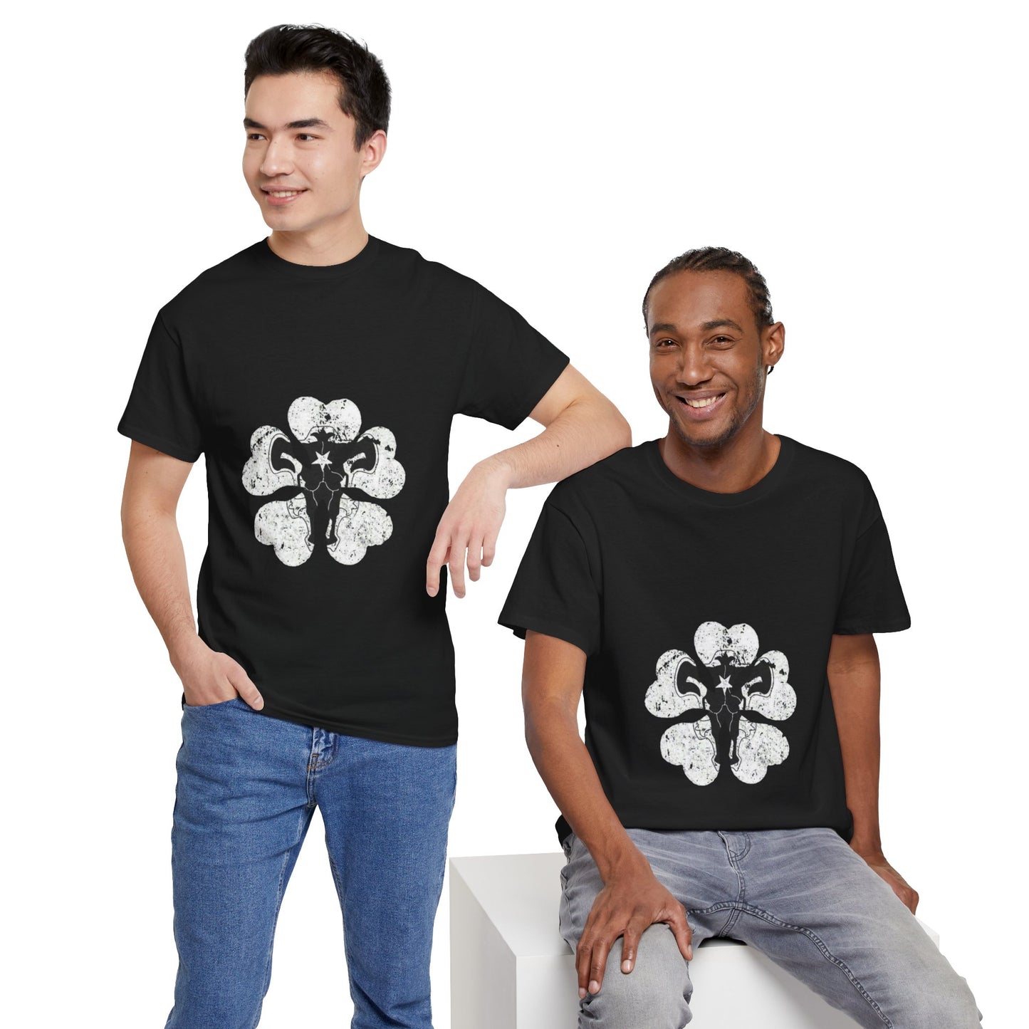 Black Elephant Floral Unisex Heavy Cotton Tee - Botanical Art, Graphic Tee, Casual Wear, Eco-Friendly Fashion, Unique Gift Idea