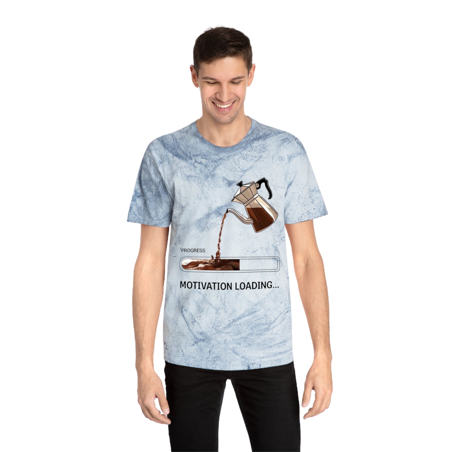 Coffee Lover's Motivation Loading T-Shirt, Unisex Tee Gift, Casual Wear, Daily Motivation Shirt, Unique Coffee Art Design, Funny Coffee Gift