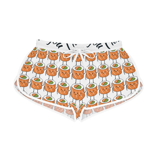 Sushi Lover's Women's Relaxed Shorts, Cute Foodie Apparel, Summer Lounge Wear, Gift for Sushi Fans, Fun Beach Shorts!