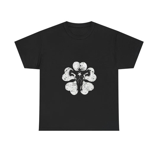Black Elephant Floral Unisex Heavy Cotton Tee - Botanical Art, Graphic Tee, Casual Wear, Eco-Friendly Fashion, Unique Gift Idea