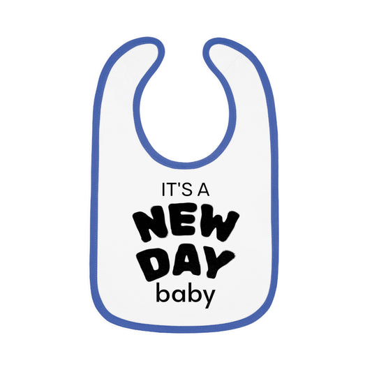 New Day Baby Bib, Cute Baby Gift, Infant Feeding Accessories, Personalized Baby Shower Gift, Stylish Bib for Little Ones