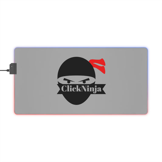 Illuminated Gaming Mouse Pad - ClickNinja Design, Computer Accessories for Gamers, RGB Mouse Pad, Ninja Themed Desk Decor, Gaming Gifts