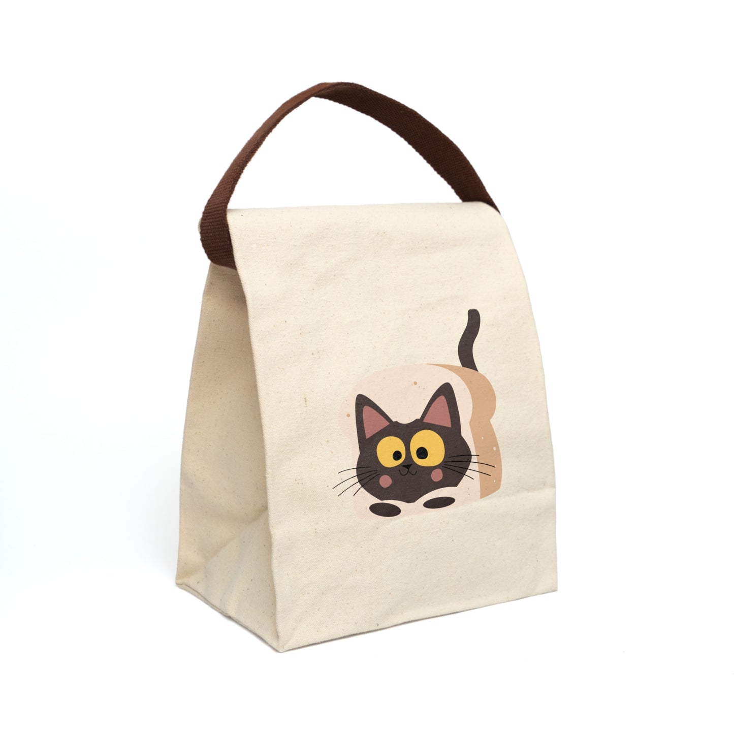 Cute Cat Canvas Lunch Bag with Strap | Pet Lover Gift, Eco-Friendly Lunch Tote, Fun Kids Lunch Bag, School Accessories, Cat Lover Gifts