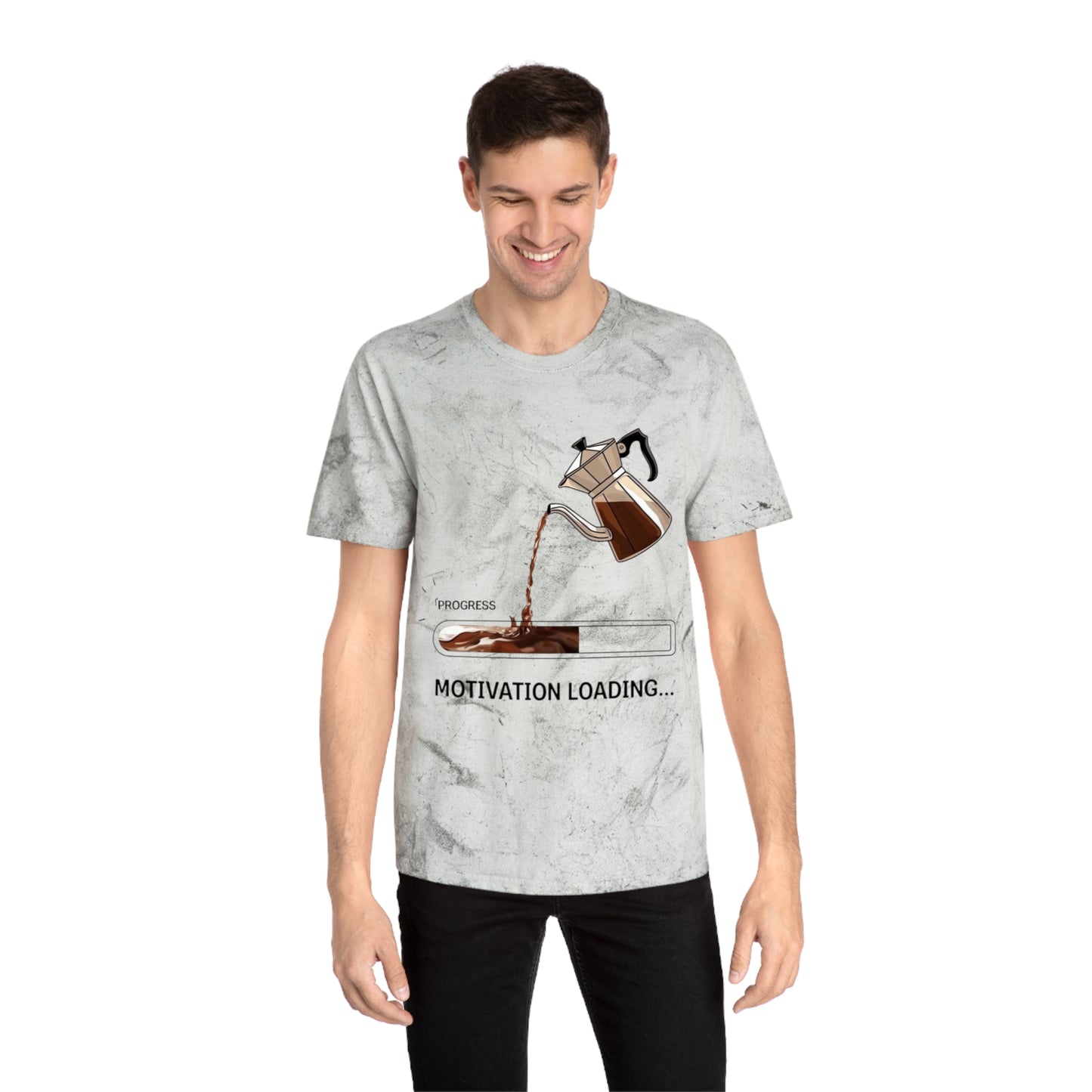 Coffee Lover's Motivation Loading T-Shirt, Unisex Tee Gift, Casual Wear, Daily Motivation Shirt, Unique Coffee Art Design, Funny Coffee Gift