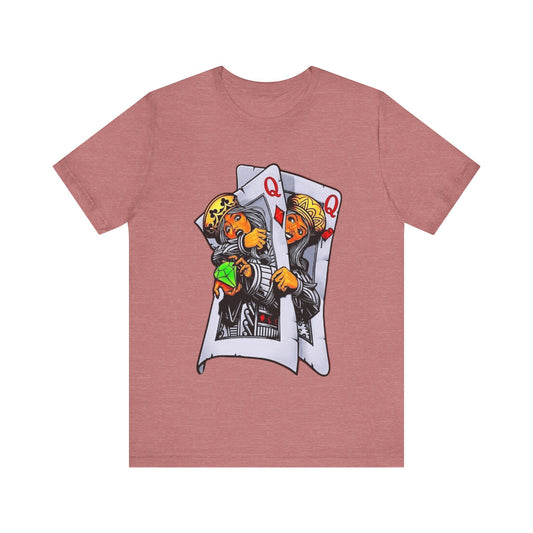Playful King and Queen Tee, Graphic T-Shirt for Gamers, Fun Gift for Friends, Casual Wear, Unique Design, Unisex Short Sleeve