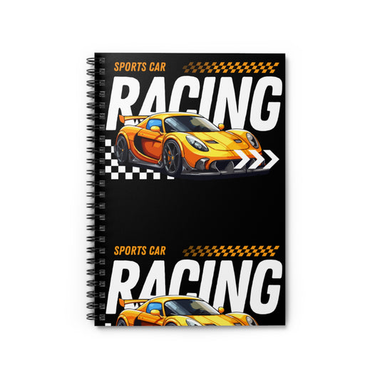 Racing Sports Car Spiral Notebook - Ruled Line for Car Enthusiasts