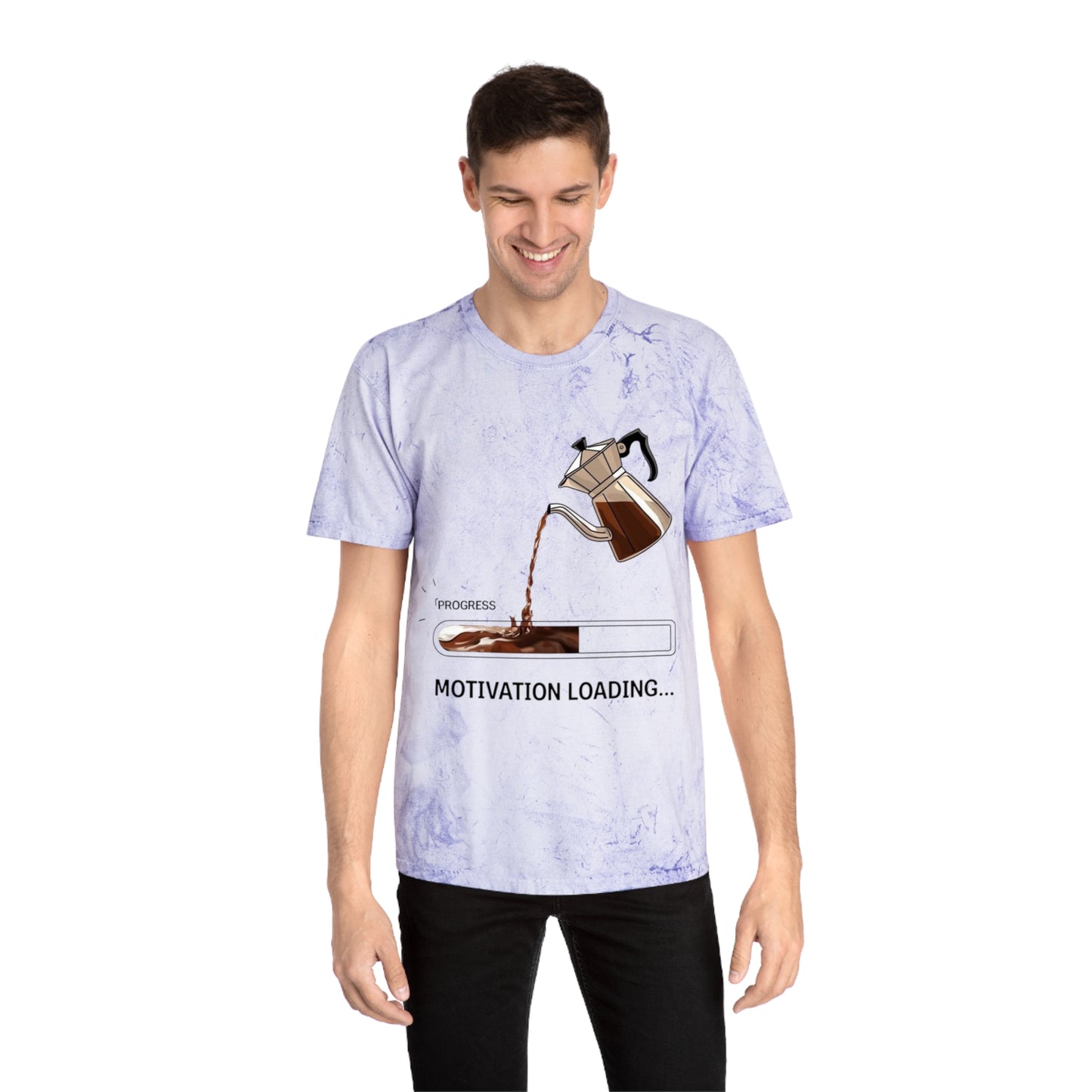 Coffee Lover's Motivation Loading T-Shirt, Unisex Tee Gift, Casual Wear, Daily Motivation Shirt, Unique Coffee Art Design, Funny Coffee Gift