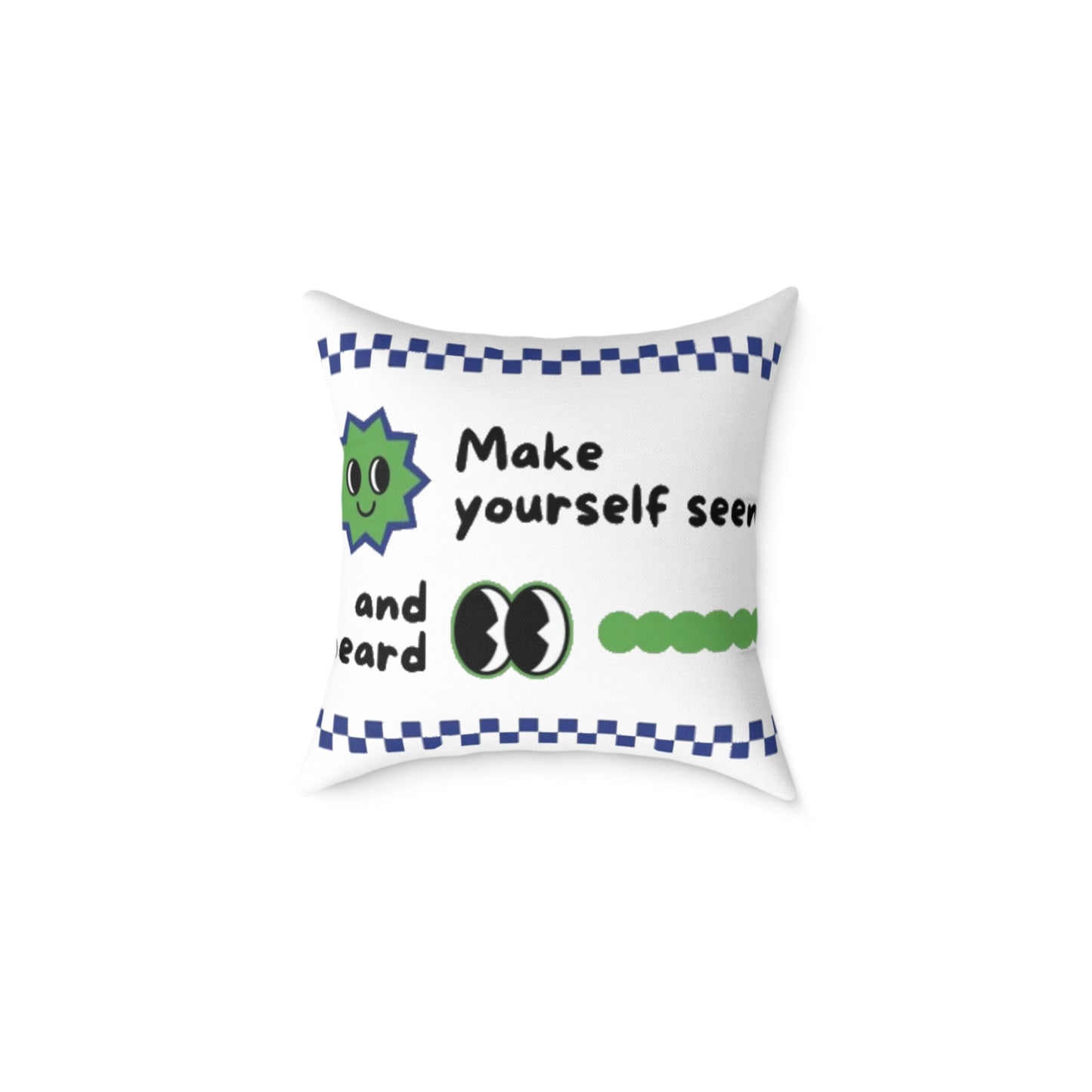 Playful Square Poly Canvas Pillow for Kids, Fun Decor for Bedrooms, Make Yourself Seen and Heard, Gifts for Children, Whimsical Home [...]
